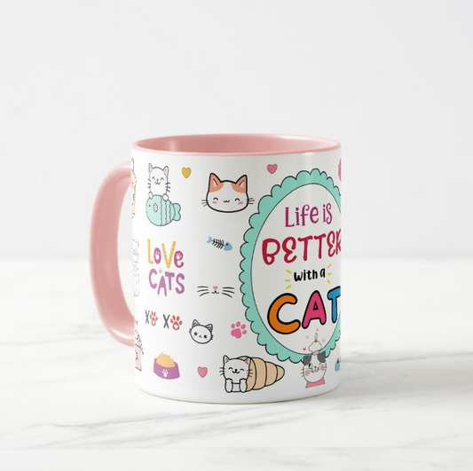 🐾 Life is Better with a Cat Mug