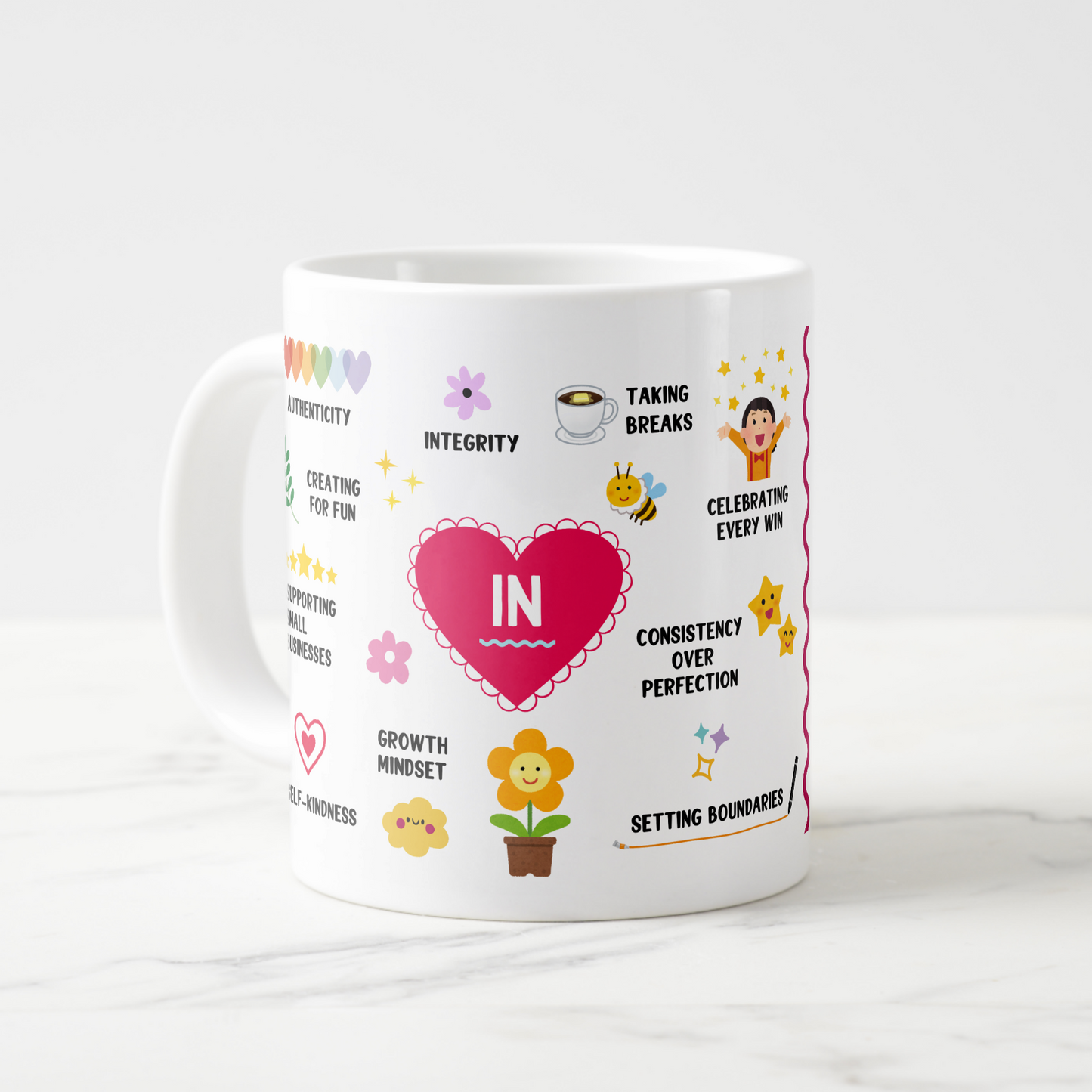 In or Out Inspirational Words Mug