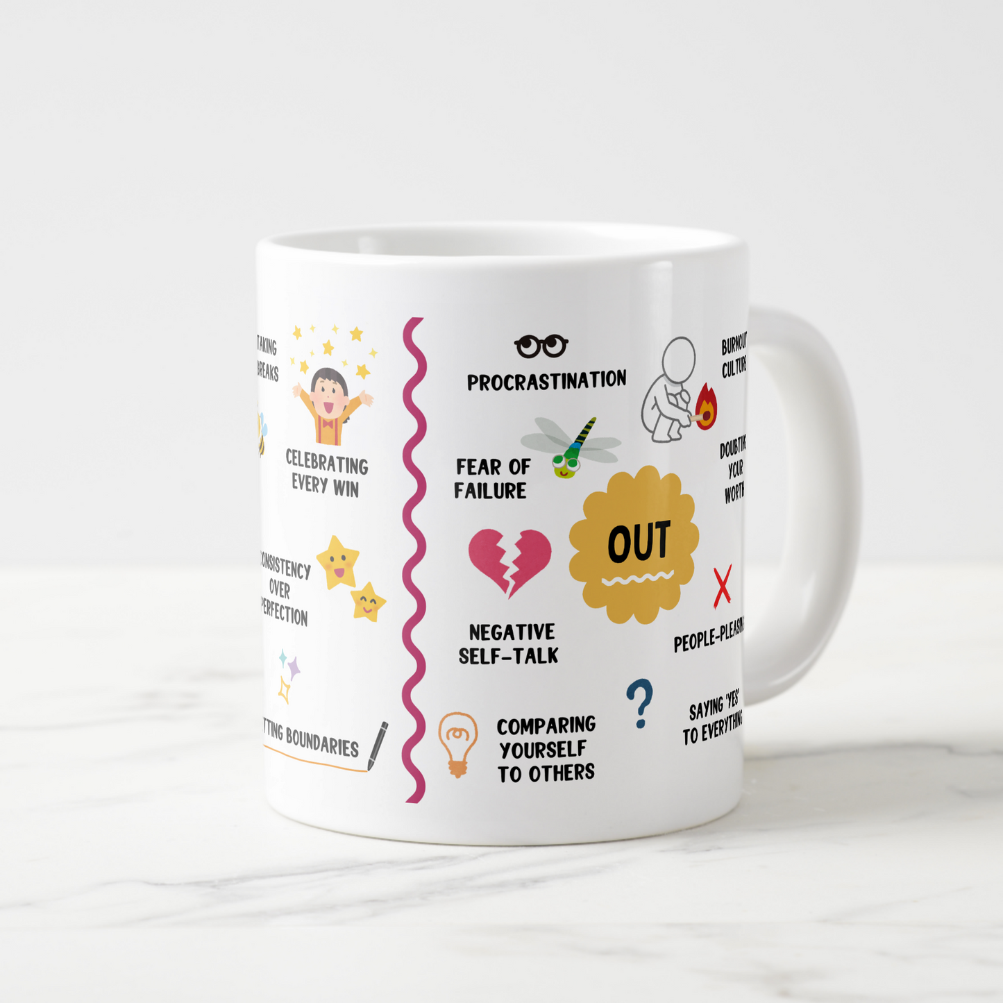 In or Out Inspirational Words Mug