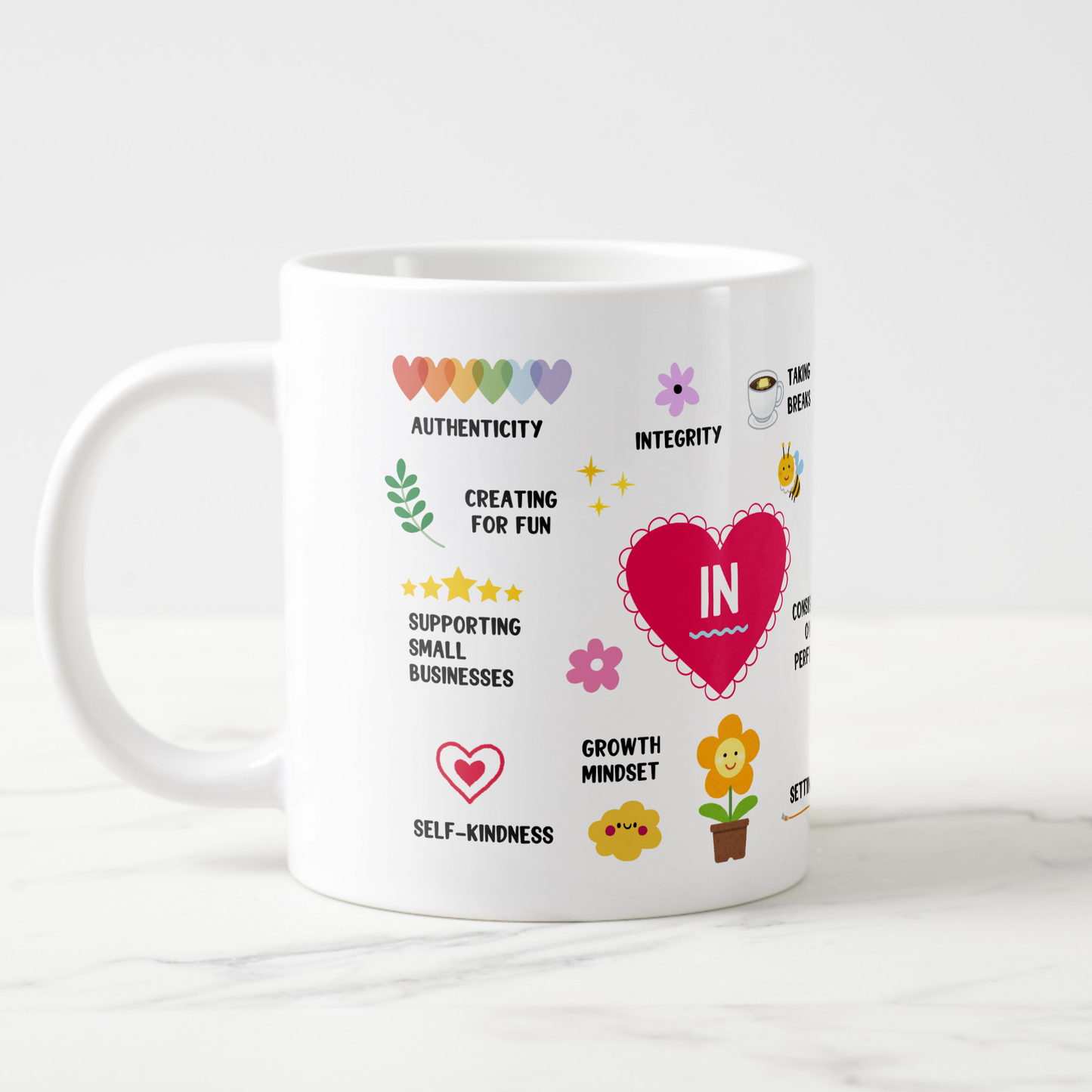 In or Out Inspirational Words Mug