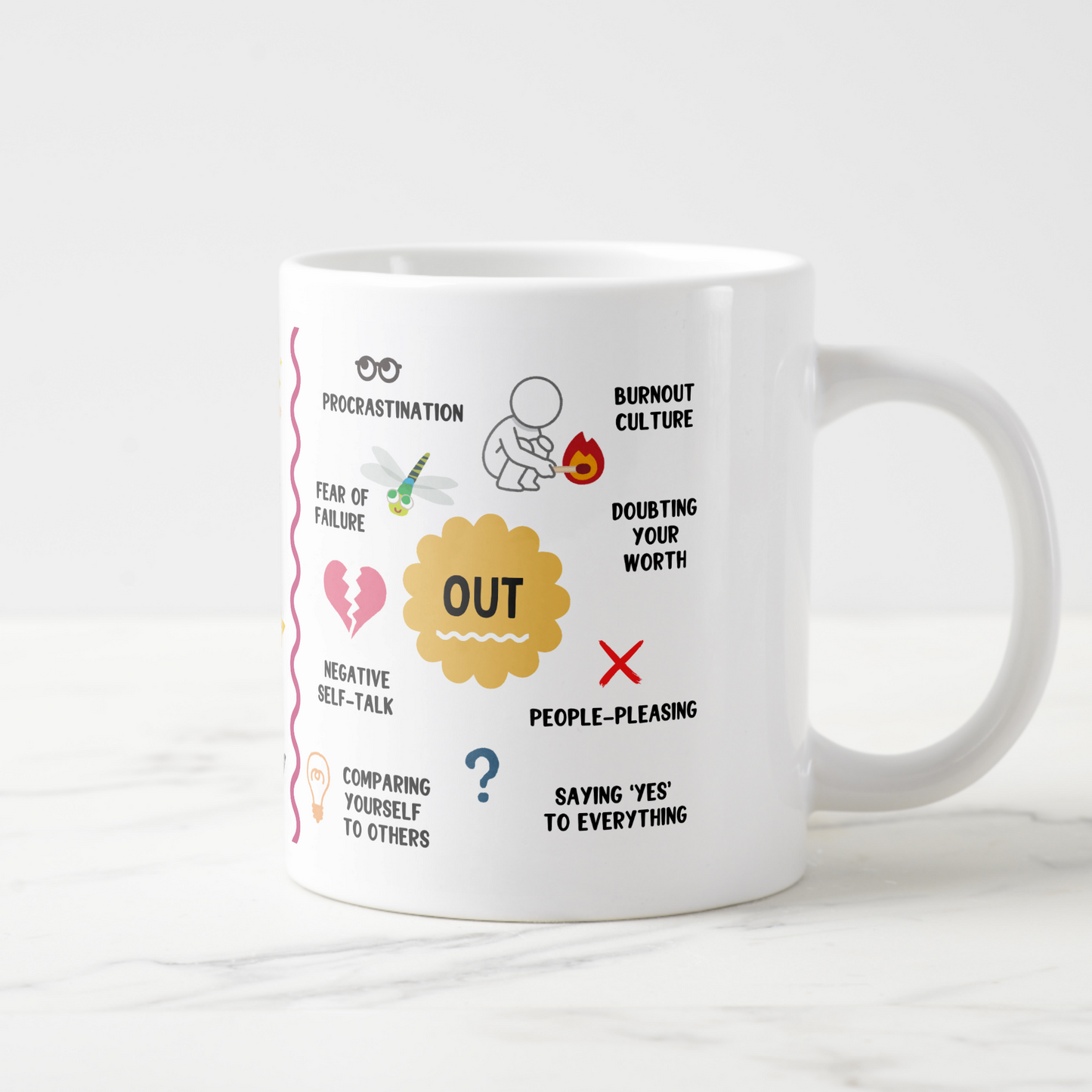 In or Out Inspirational Words Mug