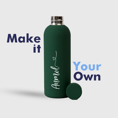 MoustacheMan Personalized Stainless Steel Water Bottle – 500ml | Double Insulated | BPA-Free | Leakproof