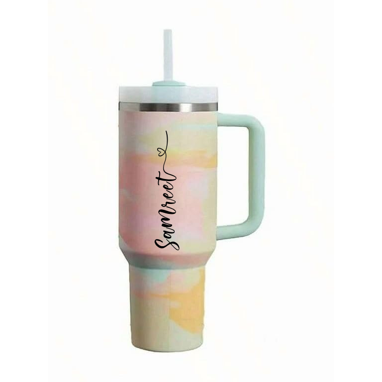 Personalised Travel Tumbler |Marble finish|  1200ml | (Heart Font)
