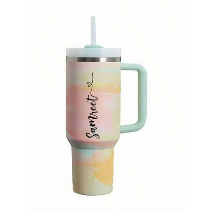 Personalised Travel Tumbler |Marble finish|  1200ml | (Heart Font)