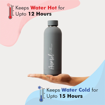 MoustacheMan Personalized Stainless Steel Water Bottle – 500ml | Double Insulated | BPA-Free | Leakproof