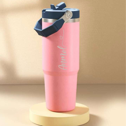 Personalised Vacuum Insulated Tumbler with Handle – 900ml