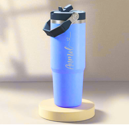 Personalised Vacuum Insulated Tumbler with Handle – 900ml