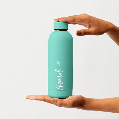 MoustacheMan Personalized Stainless Steel Water Bottle – 500ml | Double Insulated | BPA-Free | Leakproof