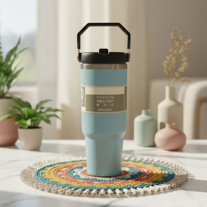 Personalised Vacuum Insulated Tumbler with Handle – 900ml