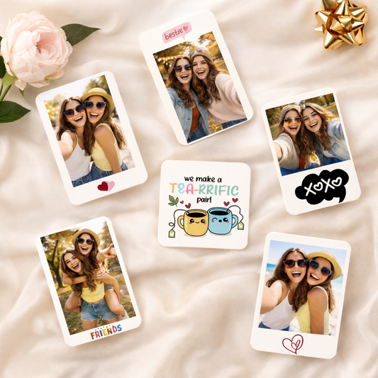 Best Friends Cute Polaroid Style Magnets – Set of 6