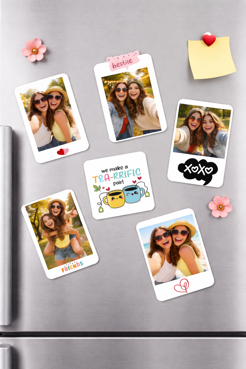 Best Friends Cute Polaroid Style Magnets – Set of 6