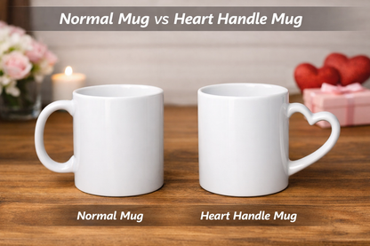 ❤️ Heart Handle Mug – Add-On (Colour and Design Remains the same Only handle shape changes to heart shape)