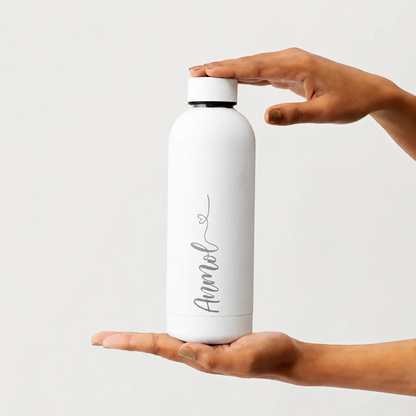MoustacheMan Personalized Stainless Steel Water Bottle – 500ml | Double Insulated | BPA-Free | Leakproof