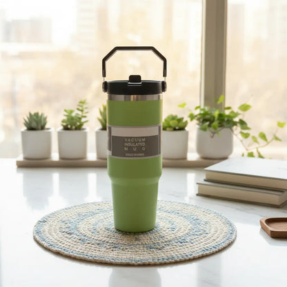 Personalised Vacuum Insulated Tumbler with Handle – 900ml
