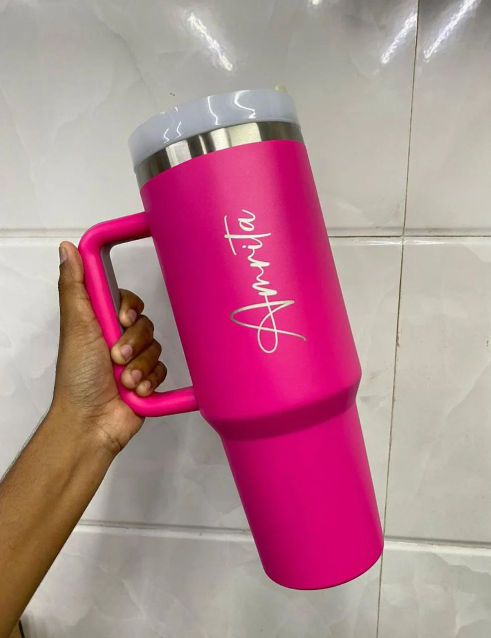 Personalised Travel Tumbler | 1200ml | (Heart Font)