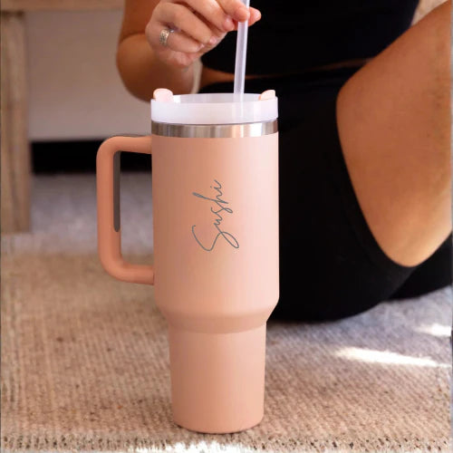 Personalised Travel Tumbler | 1200ml | (Heart Font)