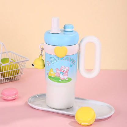 Hot & Cold Rainbow Sip Tumbler with Straw and Spout Lid 900ml