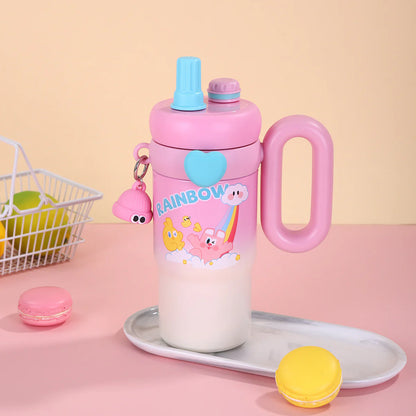 Hot & Cold Rainbow Sip Tumbler with Straw and Spout Lid 900ml