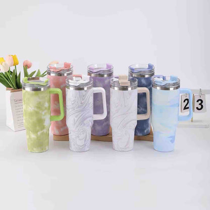 Personalised Travel Tumbler |Marble finish|  1200ml | (Heart Font)