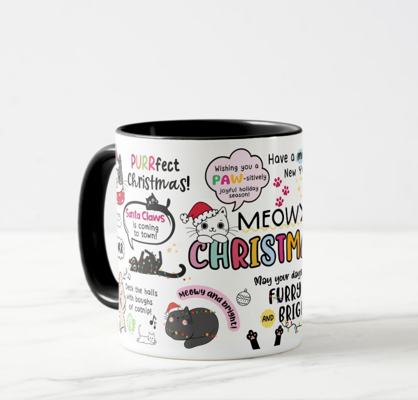 Meowy Christmas Mug
