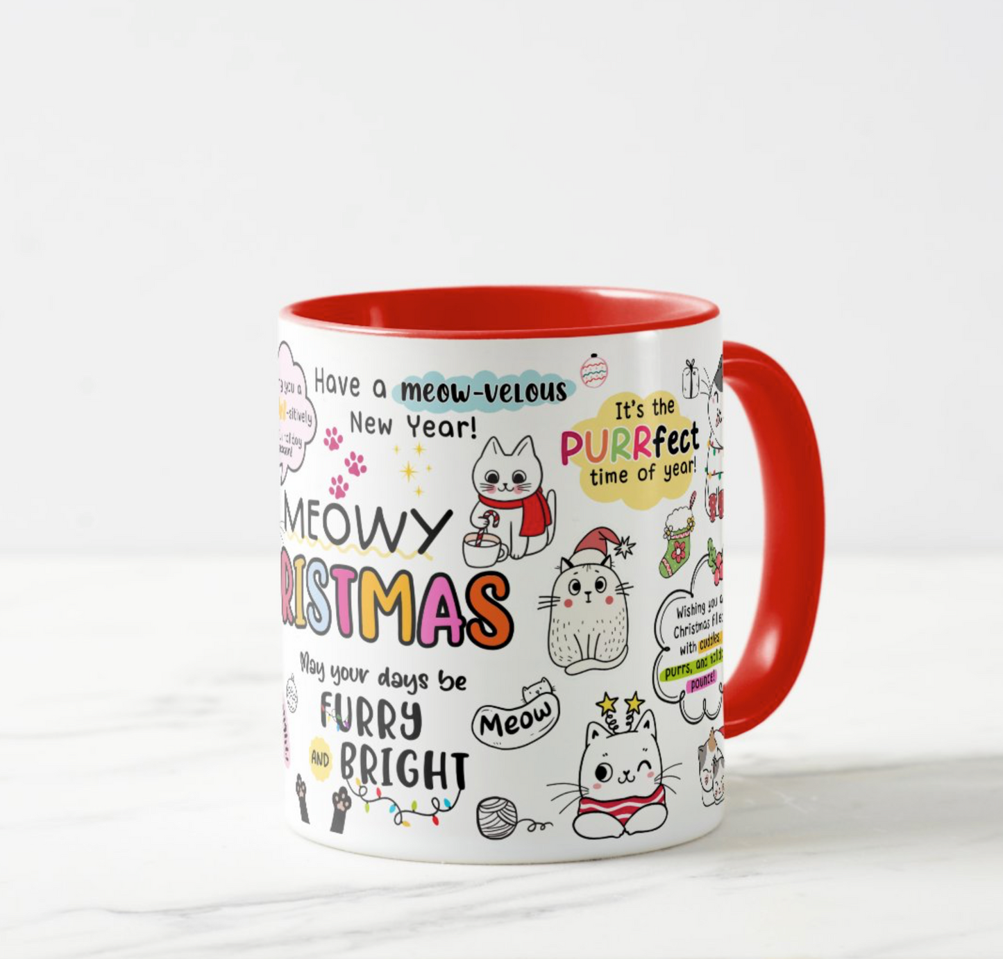 Meowy Christmas Mug