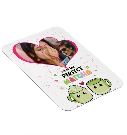 We Are the Perfect Match – Personalized Photo Fridge Magnet